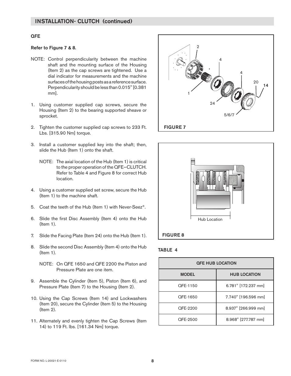 Installation- clutch (continued) | Nexen DFE-2500 964009 User Manual | Page 8 / 22