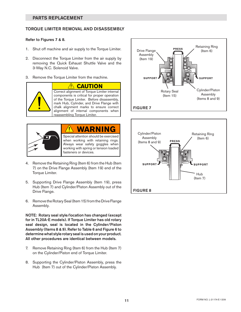 Warning, Caution | Nexen TL50A/4-E 803017 User Manual | Page 11 / 18