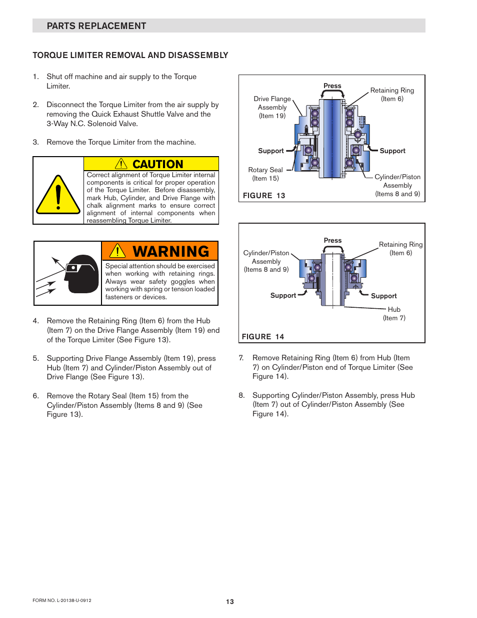 Warning, Caution | Nexen TL60-A 951243 User Manual | Page 13 / 19