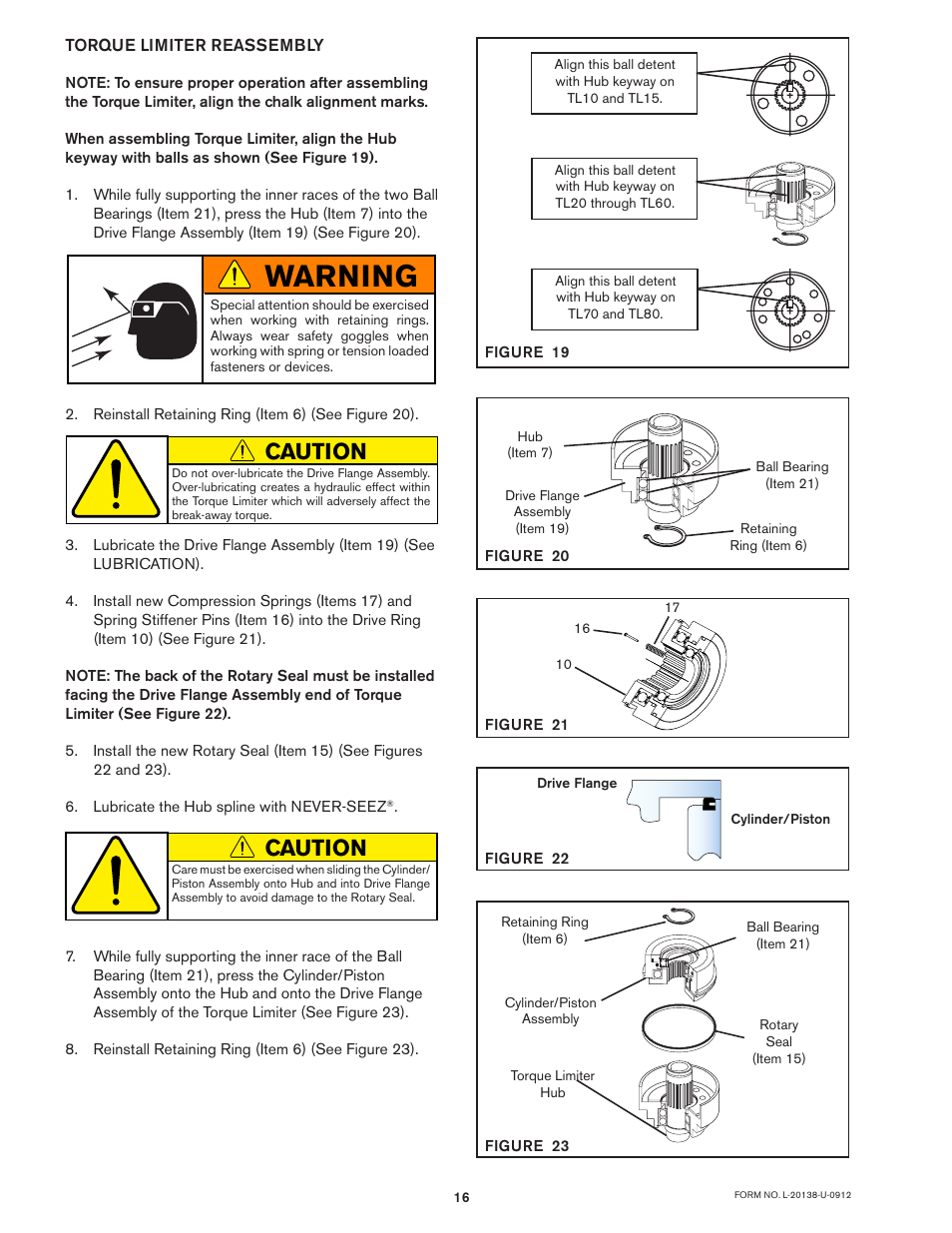 Warning, Caution | Nexen TL60-A 951243 User Manual | Page 16 / 19