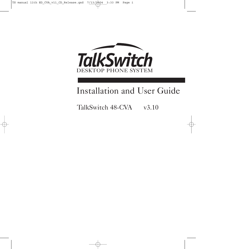 Talkswitch 48-CVA User Manual | 148 pages