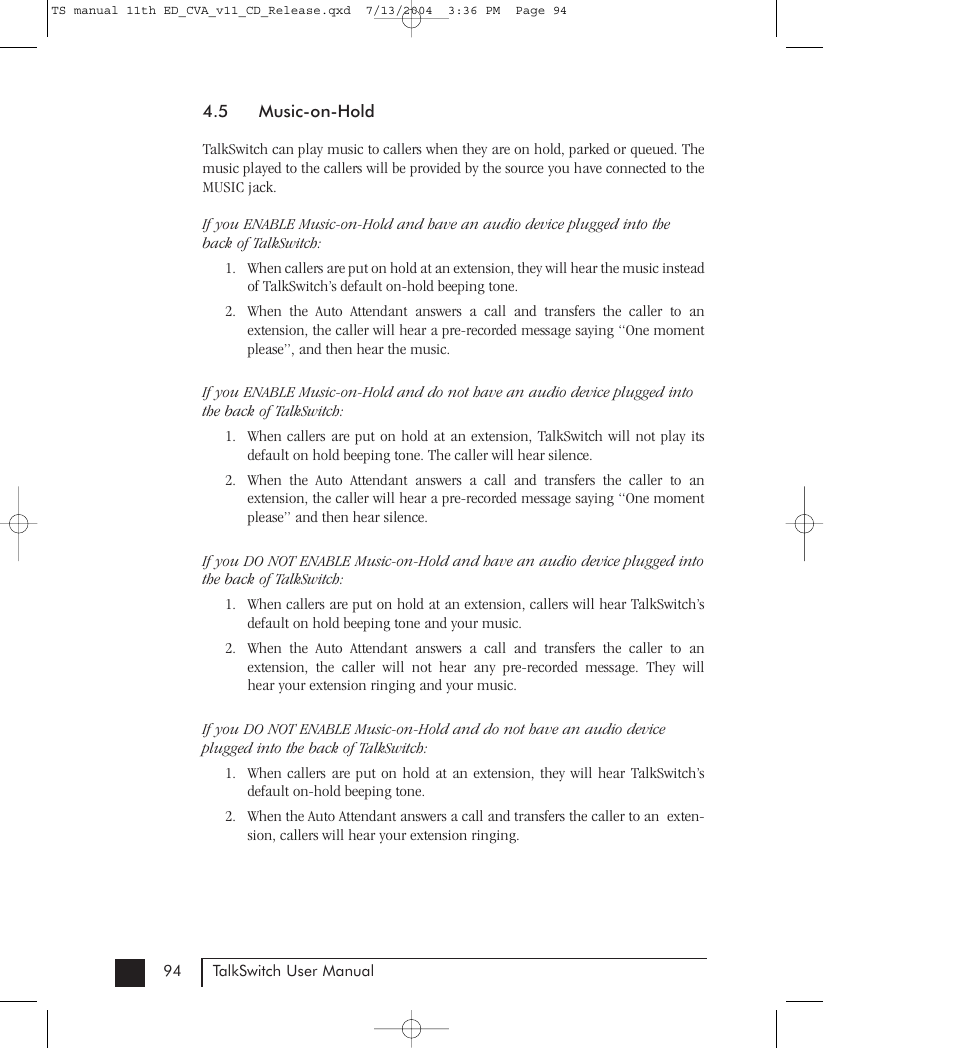 Talkswitch 48-CVA User Manual | Page 102 / 148