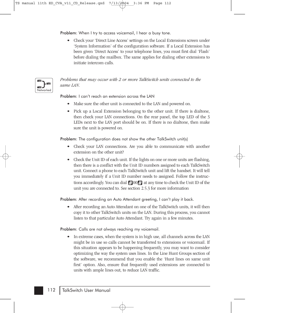 Talkswitch 48-CVA User Manual | Page 119 / 148