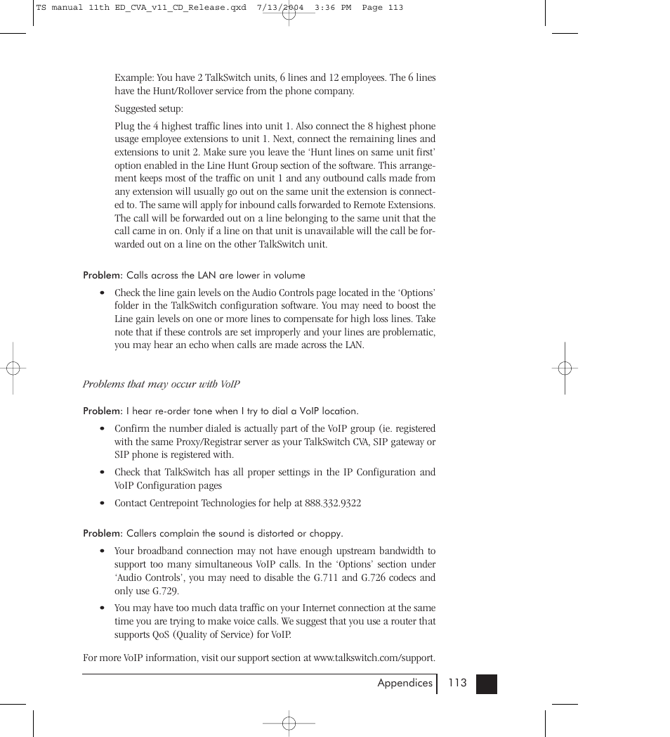 Talkswitch 48-CVA User Manual | Page 120 / 148