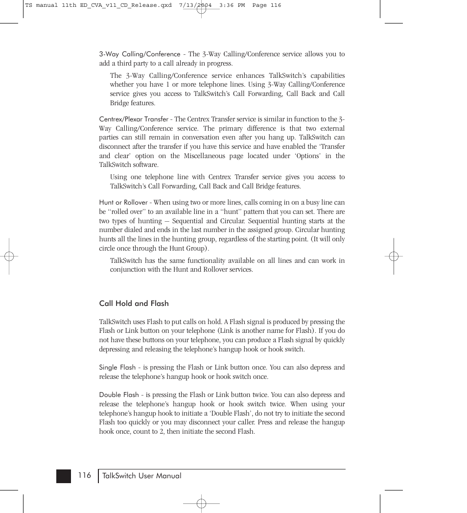 Talkswitch 48-CVA User Manual | Page 122 / 148