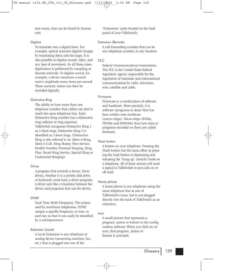 Talkswitch 48-CVA User Manual | Page 141 / 148