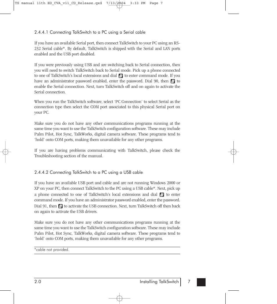 Talkswitch 48-CVA User Manual | Page 18 / 148