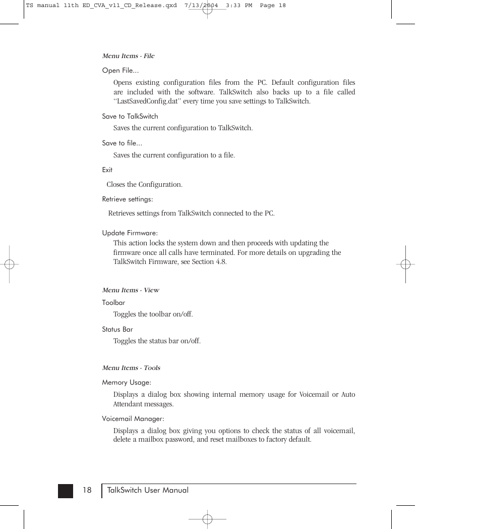 Talkswitch 48-CVA User Manual | Page 28 / 148