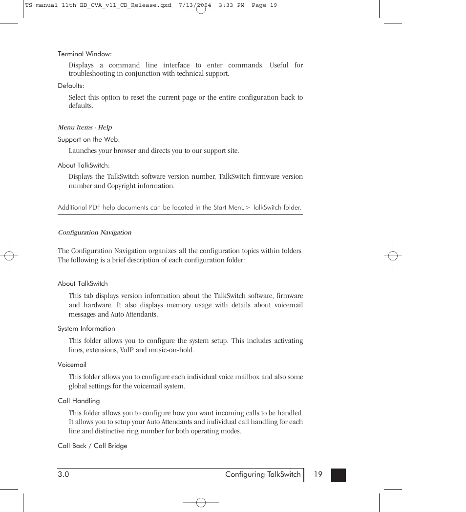 Talkswitch 48-CVA User Manual | Page 29 / 148