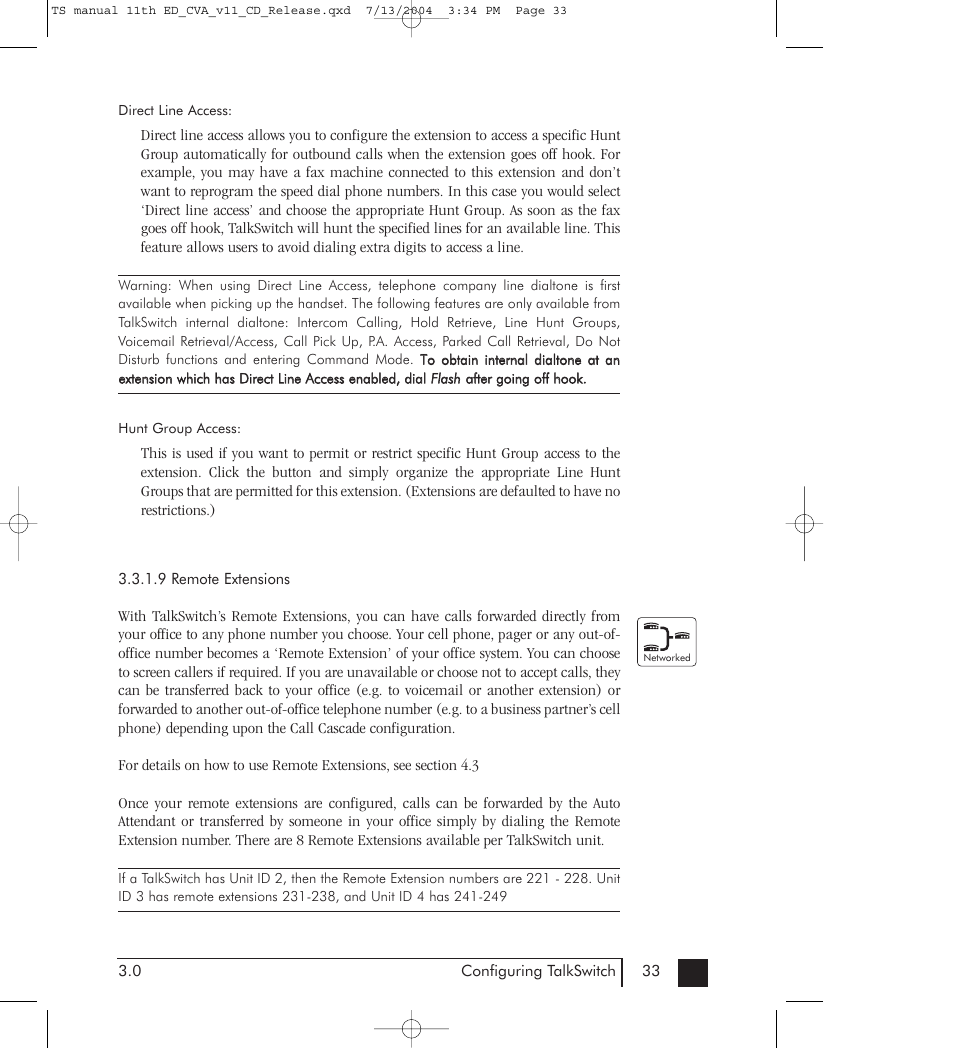 Talkswitch 48-CVA User Manual | Page 43 / 148