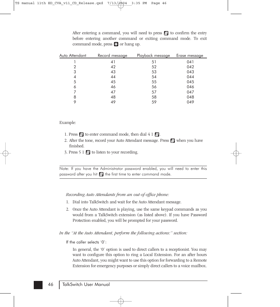 Talkswitch 48-CVA User Manual | Page 56 / 148