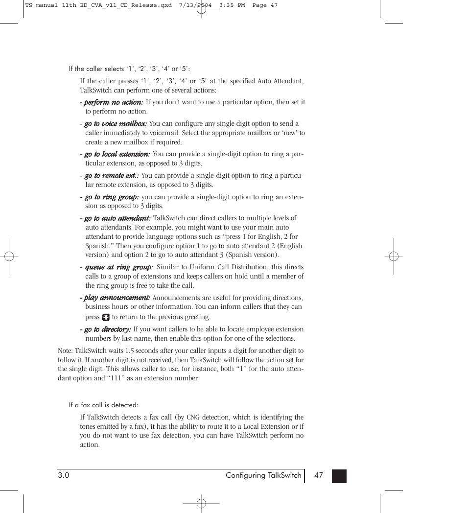 Talkswitch 48-CVA User Manual | Page 57 / 148