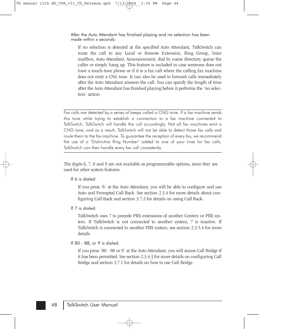 Talkswitch 48-CVA User Manual | Page 58 / 148