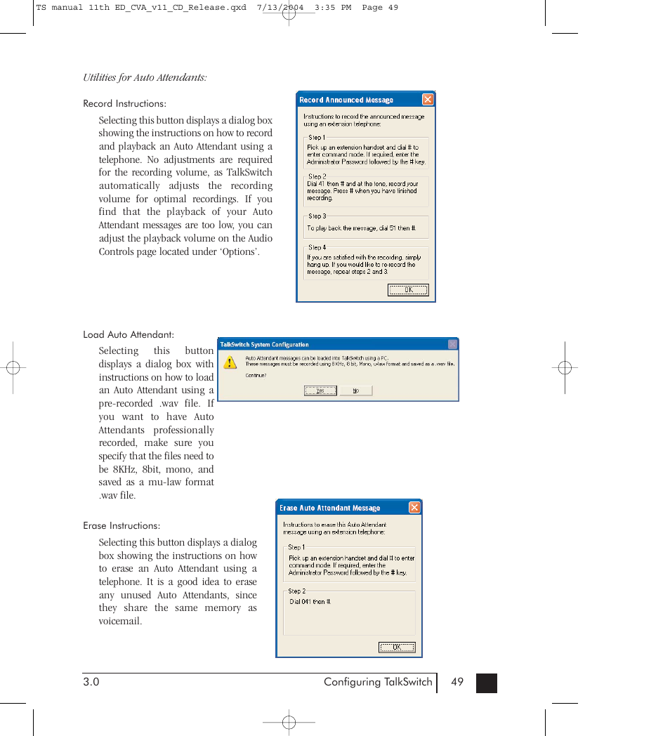 Talkswitch 48-CVA User Manual | Page 59 / 148