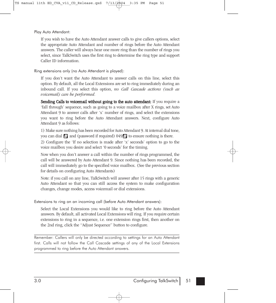 Talkswitch 48-CVA User Manual | Page 61 / 148