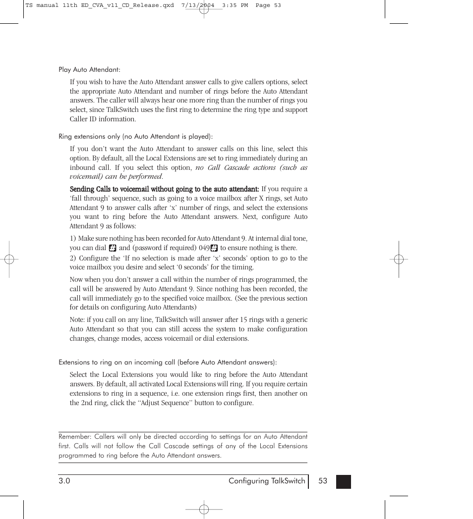 Talkswitch 48-CVA User Manual | Page 63 / 148