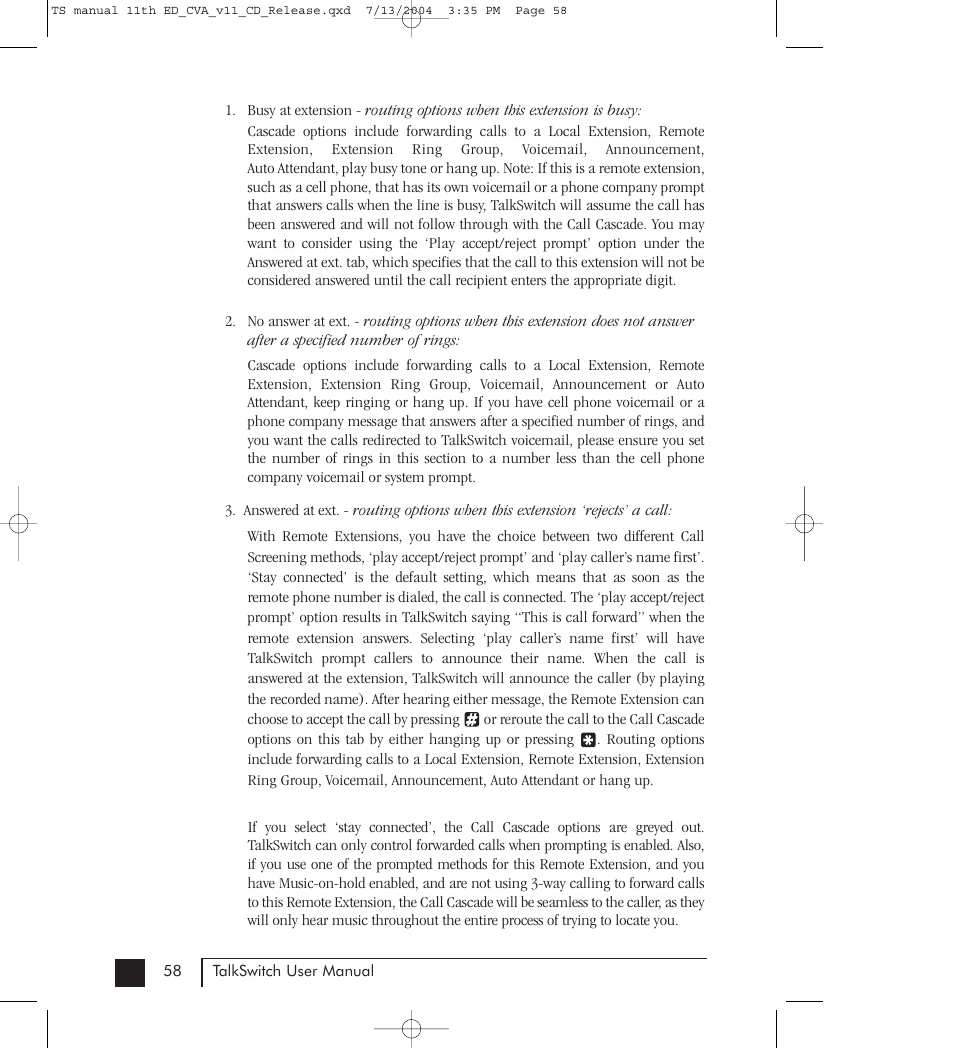 Talkswitch 48-CVA User Manual | Page 68 / 148