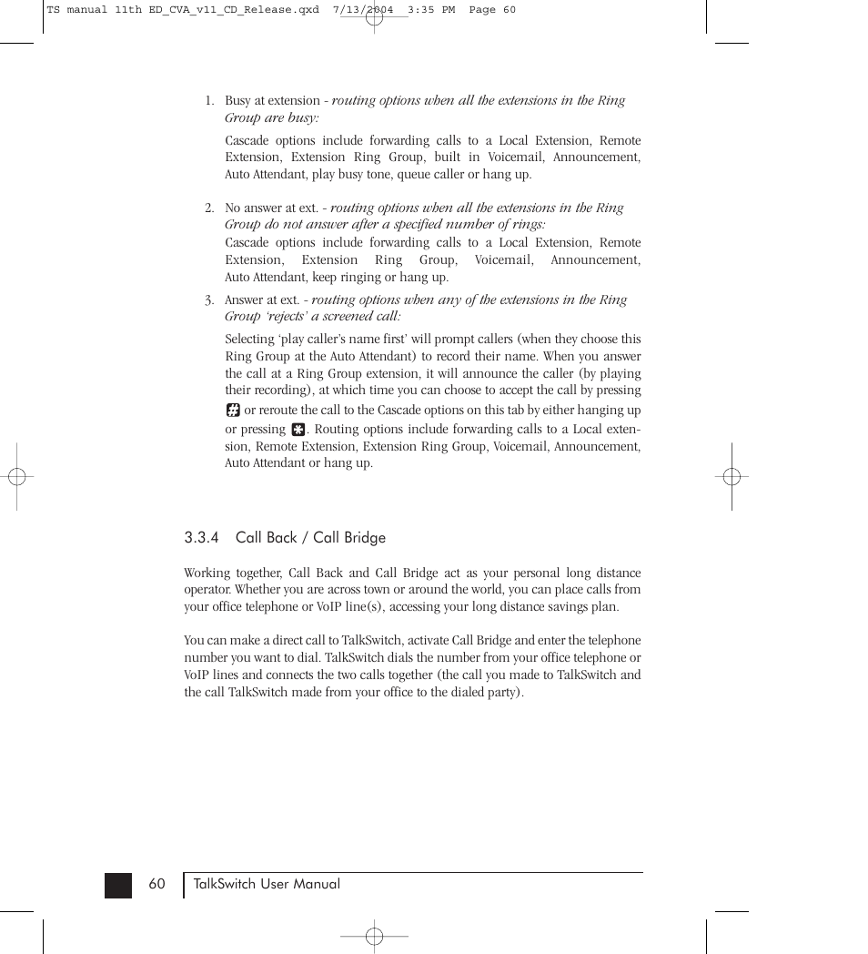 Talkswitch 48-CVA User Manual | Page 70 / 148