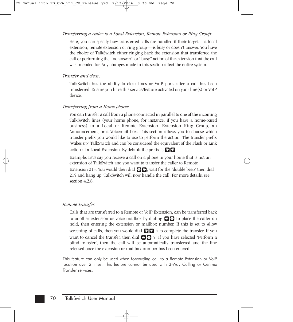 Talkswitch 48-CVA User Manual | Page 80 / 148