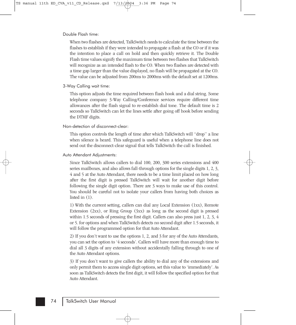 Talkswitch 48-CVA User Manual | Page 84 / 148