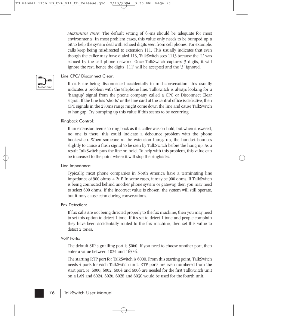 Talkswitch 48-CVA User Manual | Page 86 / 148