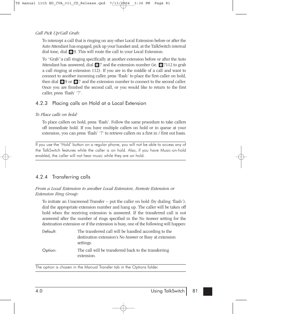 Talkswitch 48-CVA User Manual | Page 89 / 148