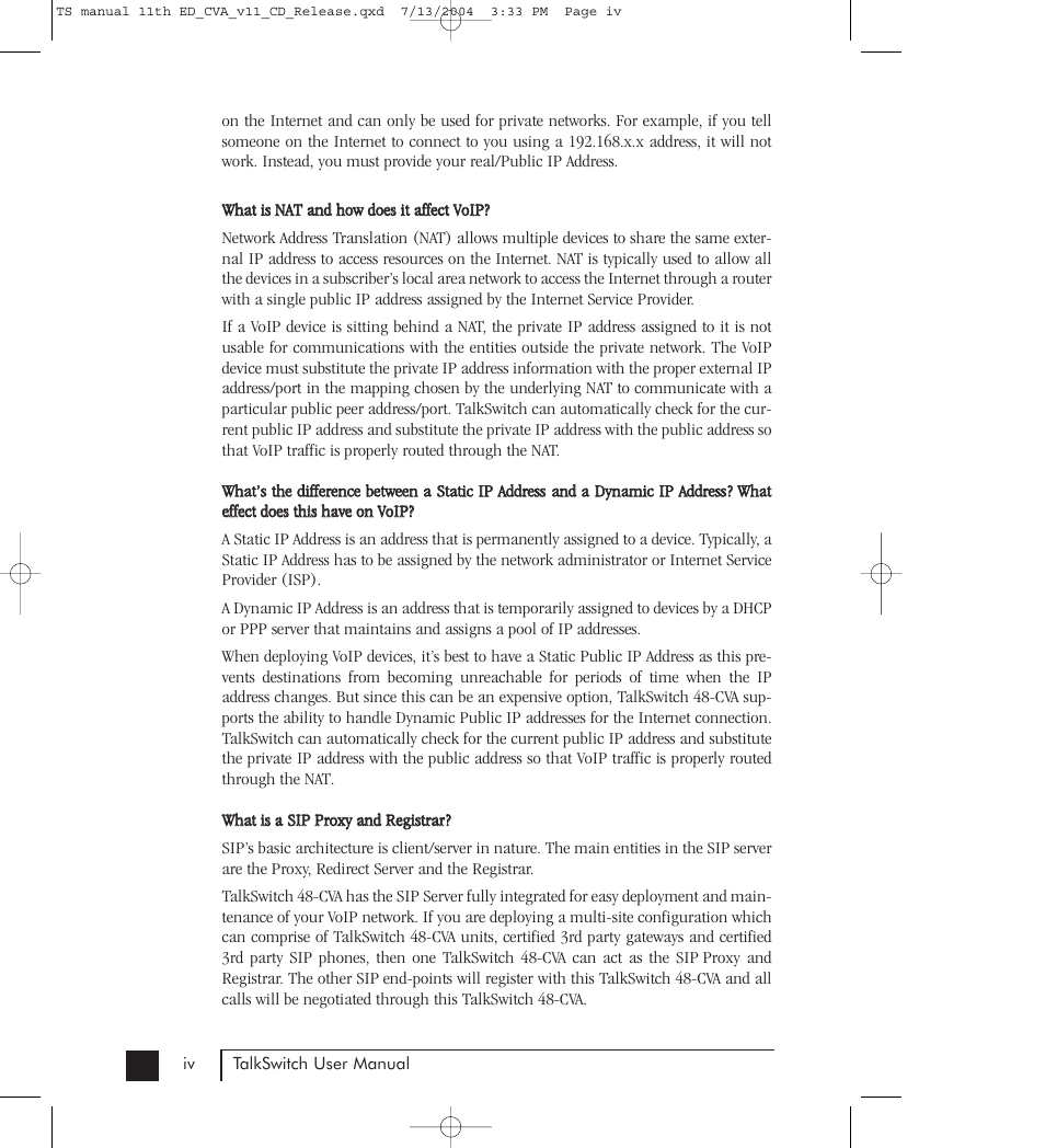 Talkswitch 48-CVA User Manual | Page 9 / 148