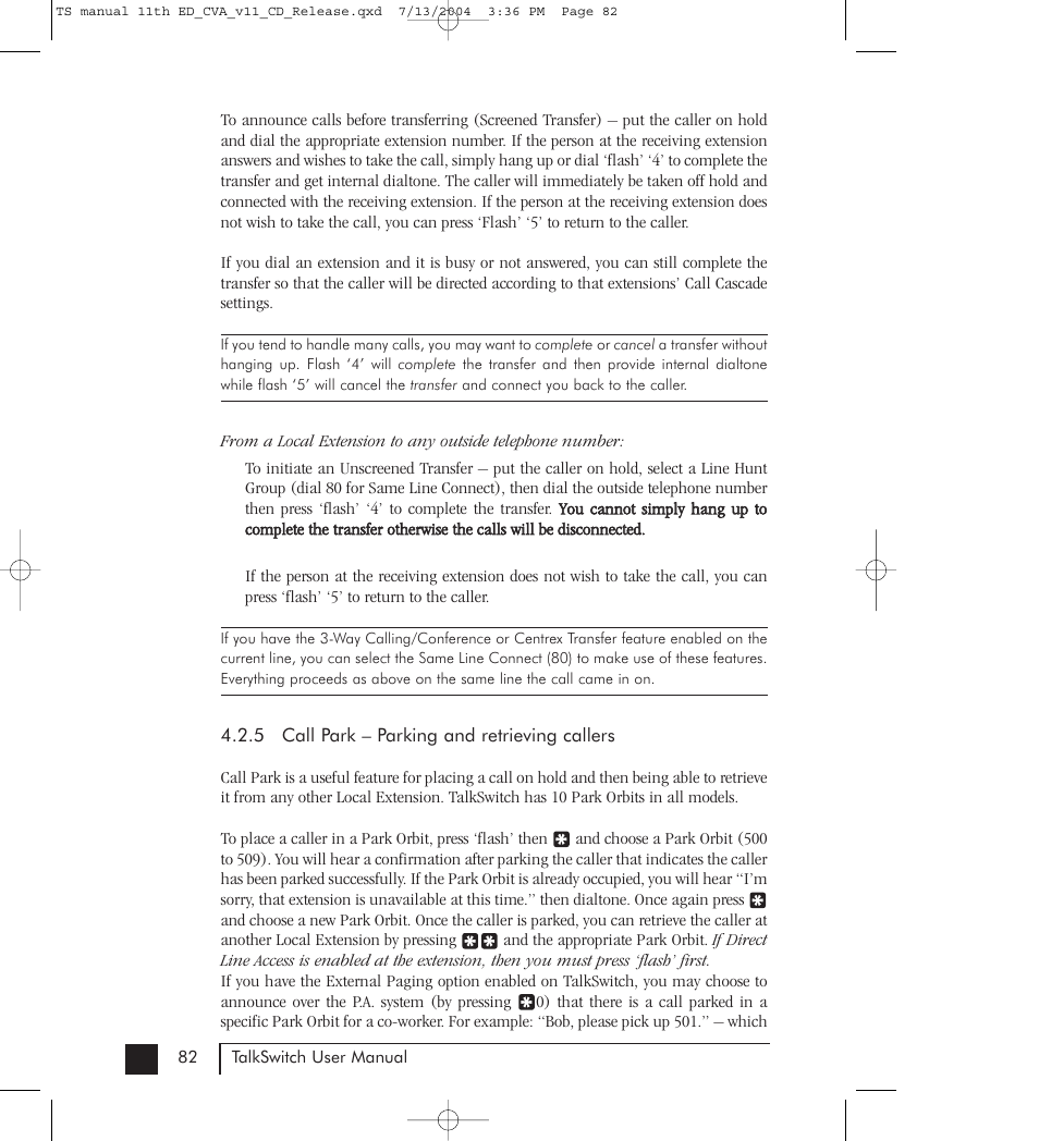 Talkswitch 48-CVA User Manual | Page 90 / 148