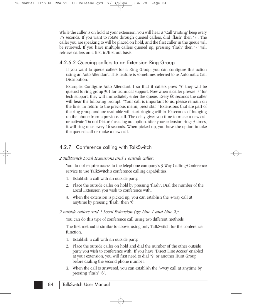 Talkswitch 48-CVA User Manual | Page 92 / 148