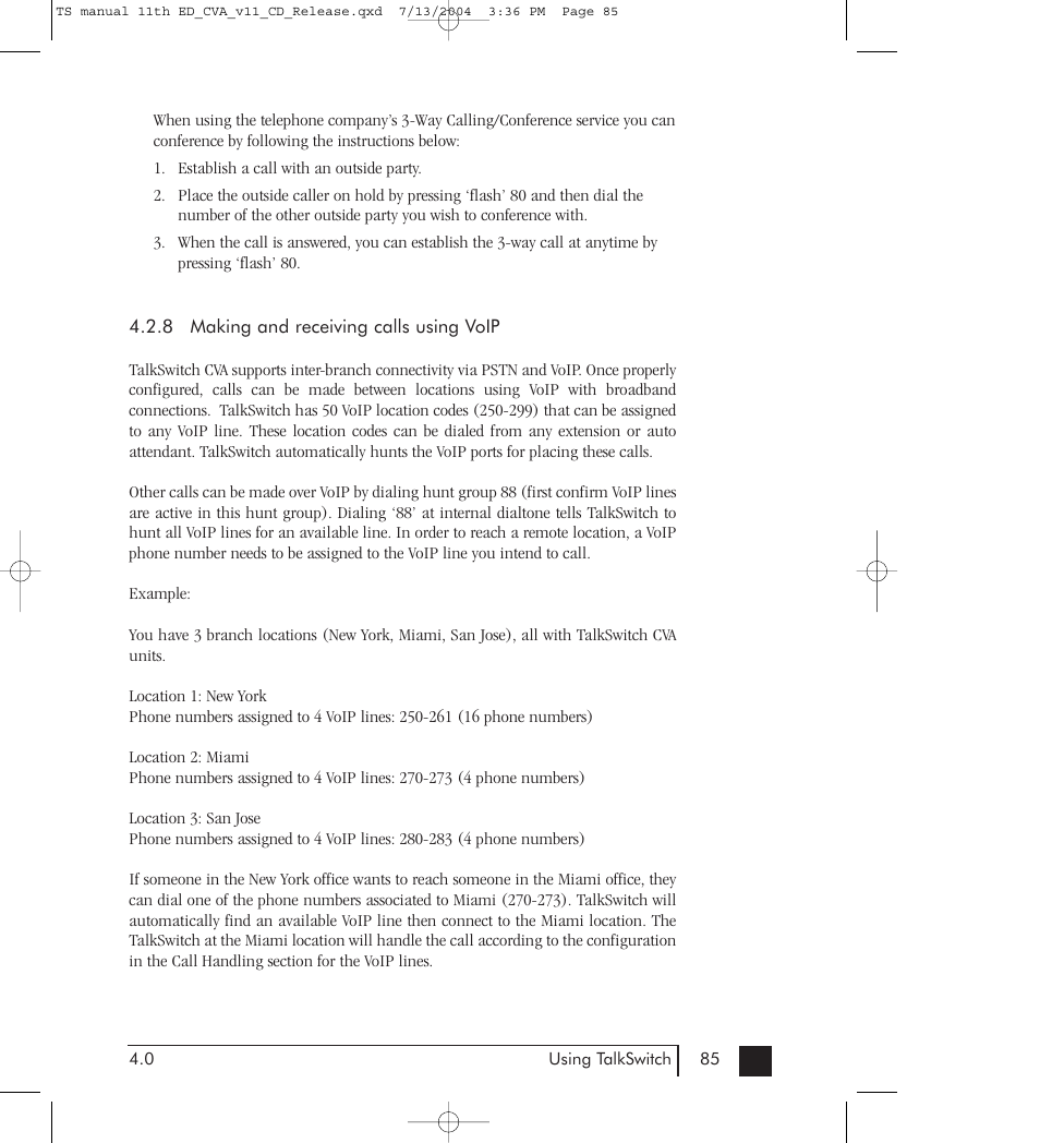 Talkswitch 48-CVA User Manual | Page 93 / 148