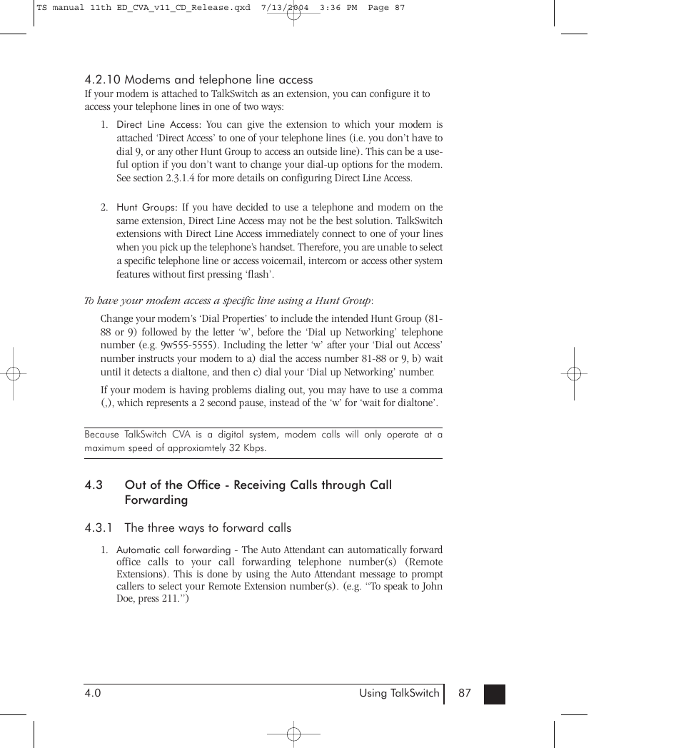 Talkswitch 48-CVA User Manual | Page 95 / 148