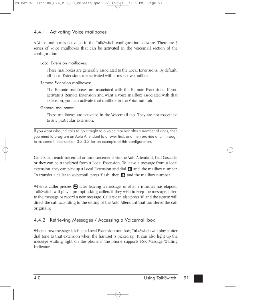 Talkswitch 48-CVA User Manual | Page 99 / 148