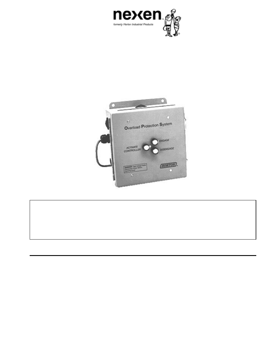 Nexen Electronic Over Load Protection System Controller 964403 User Manual | 10 pages
