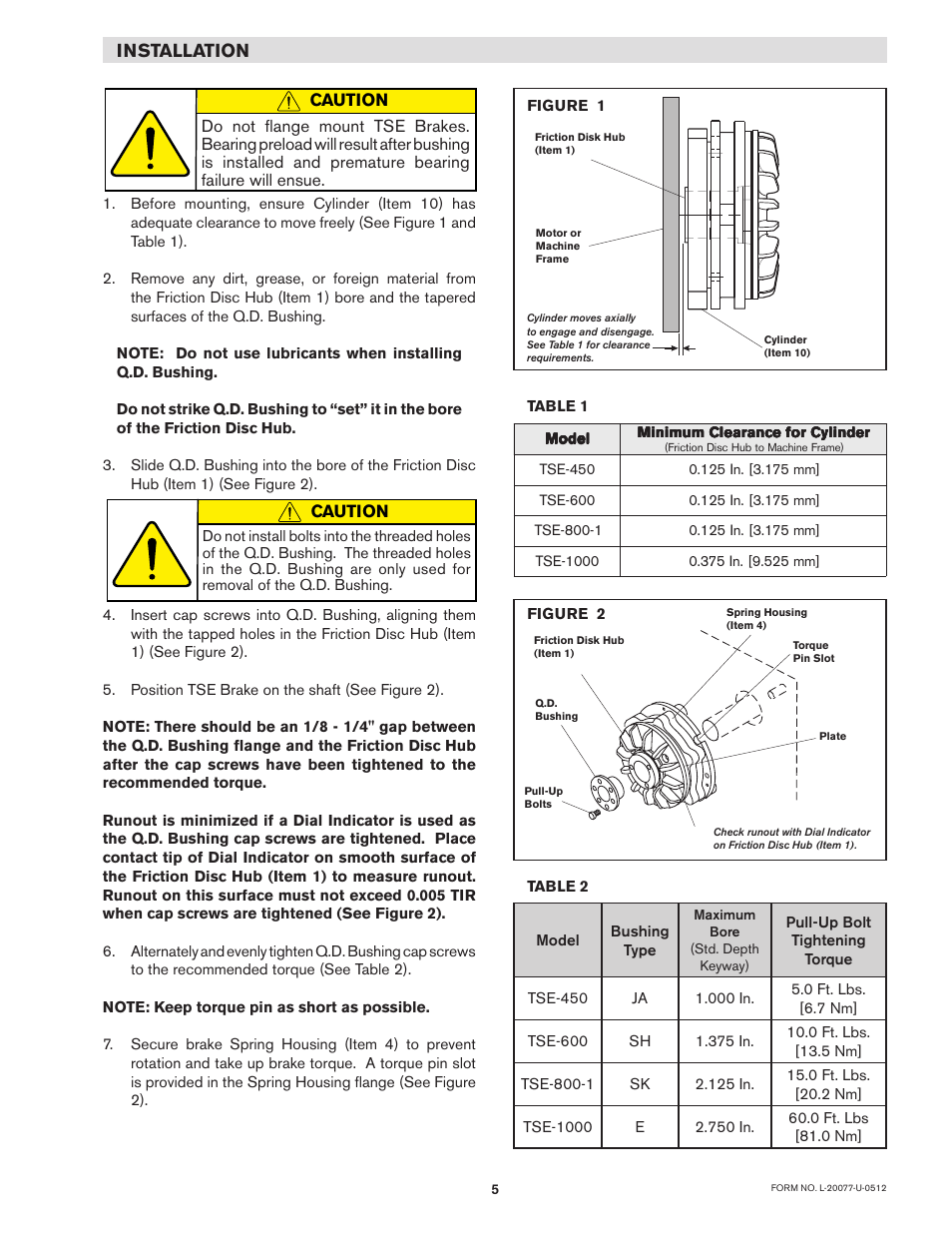 Installation | Nexen TSE-450 818862 User Manual | Page 5 / 14
