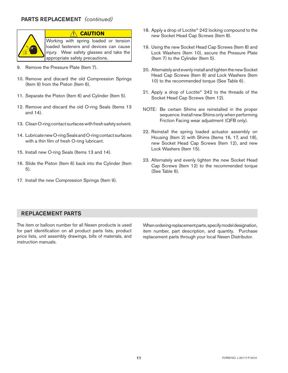 Nexen QFB-2500 964086 User Manual | Page 11 / 14