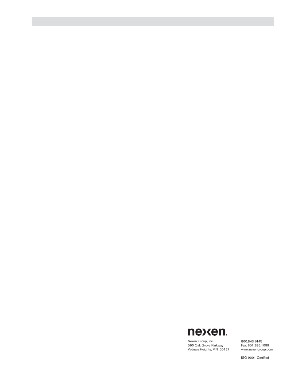 Warranty | Nexen QFB-2200 963999 User Manual | Page 11 / 11