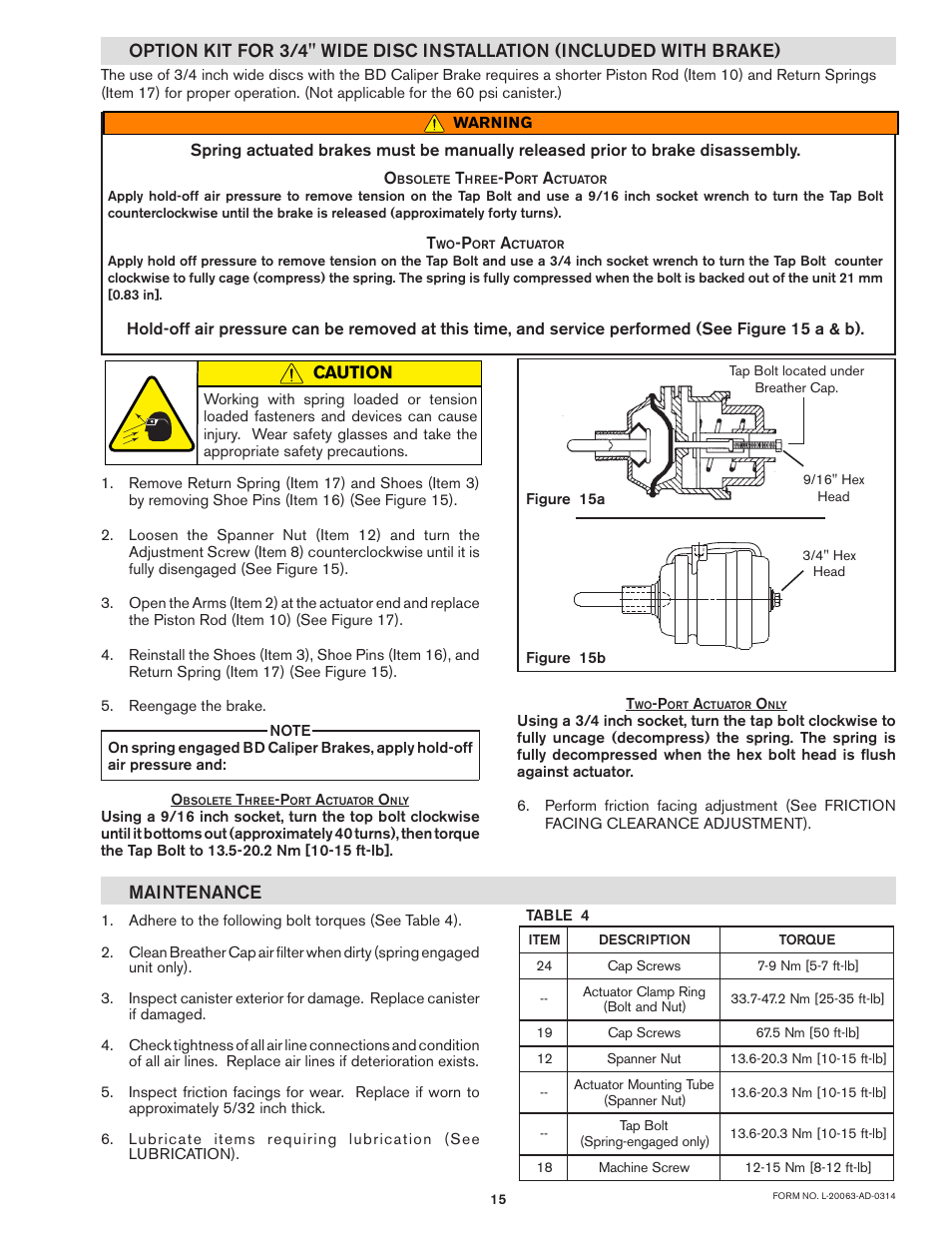 Maintenance | Nexen BD 933507 User Manual | Page 15 / 21