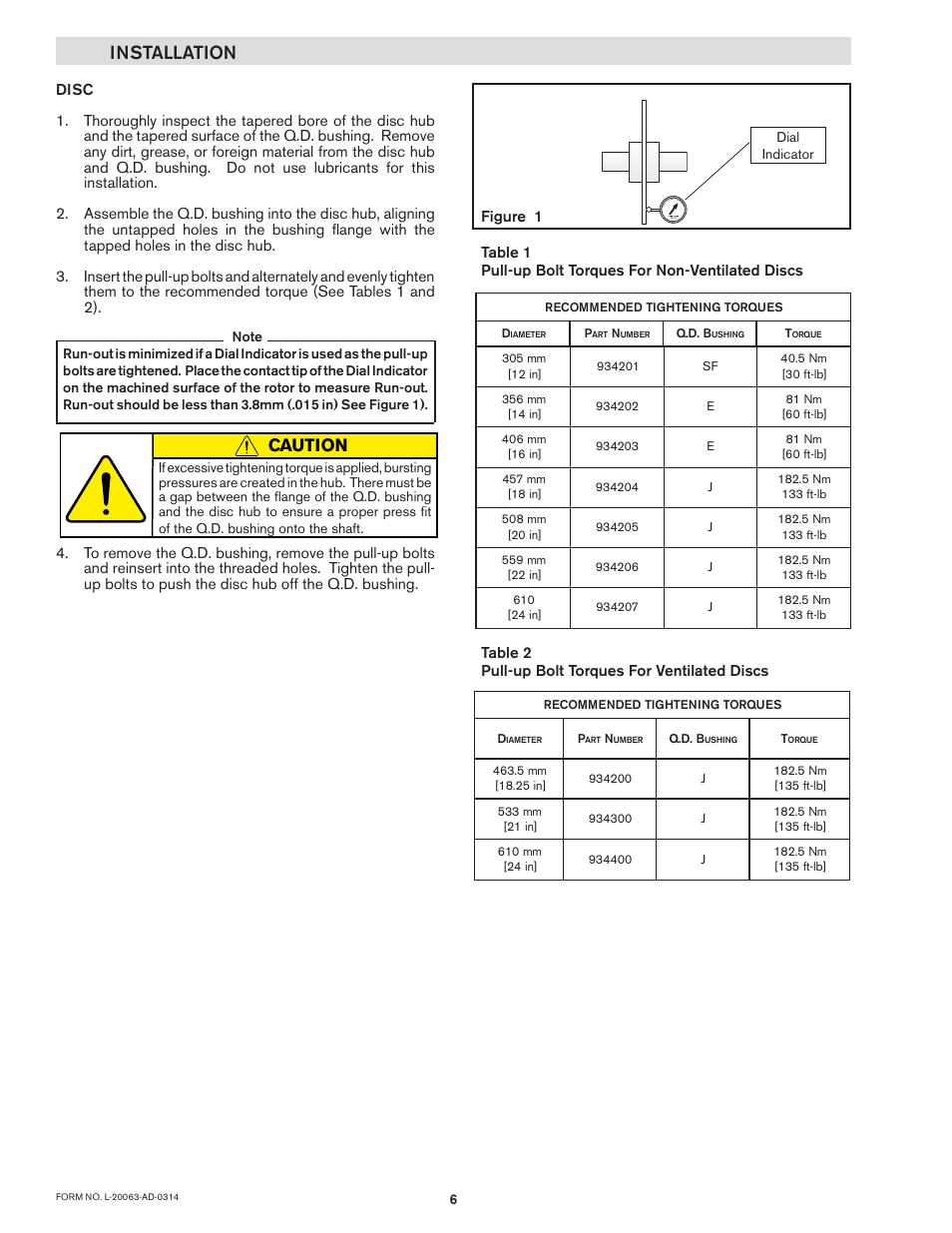 Installation, Caution | Nexen BD 933507 User Manual | Page 6 / 21