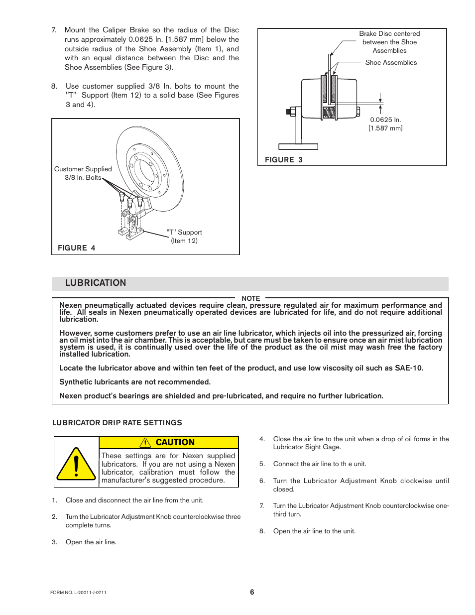 Lubrication | Nexen DB 835071 User Manual | Page 6 / 10