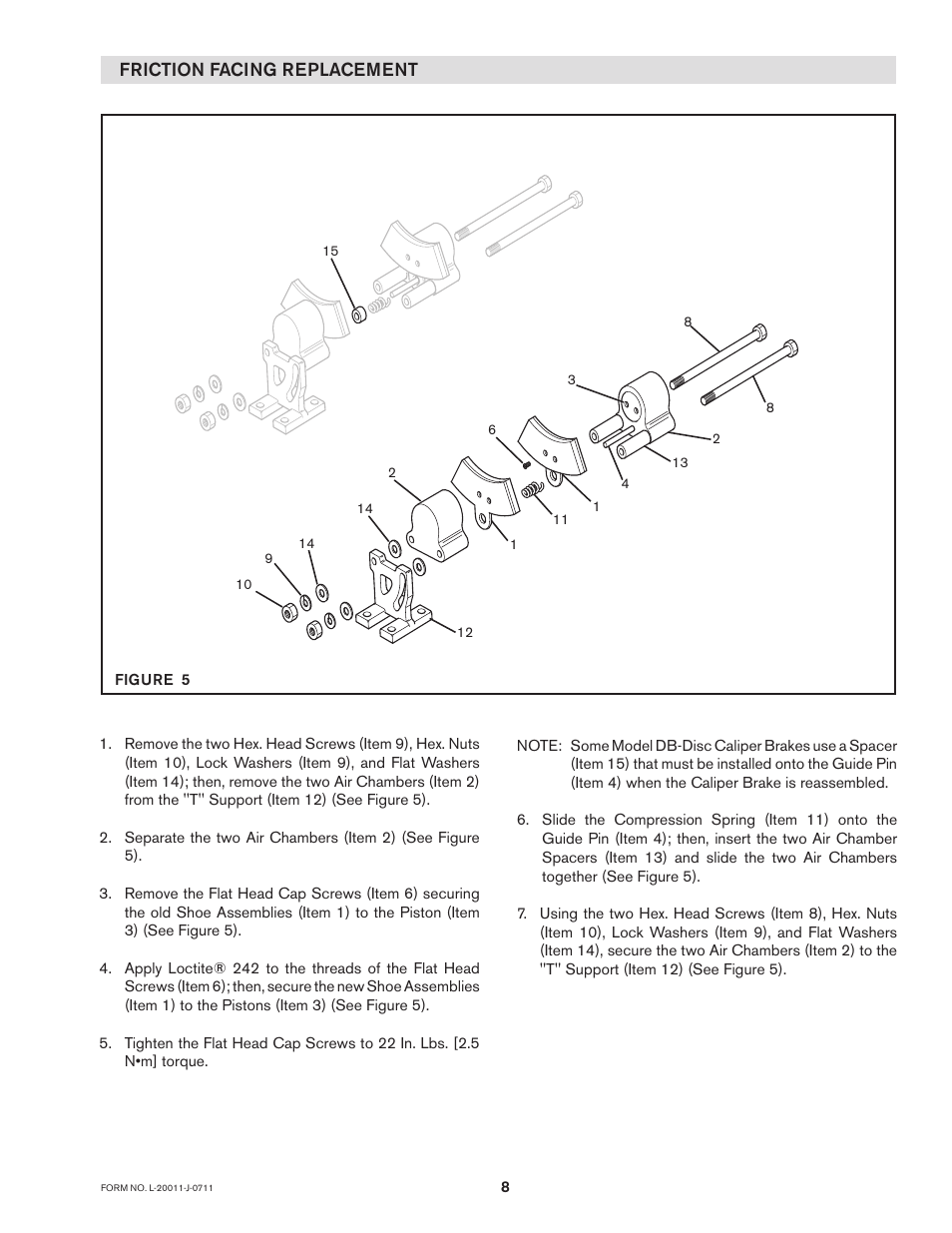 Friction facing replacement | Nexen DB 835071 User Manual | Page 8 / 10