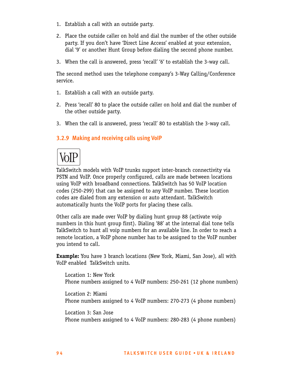 9 making and receiving calls using voip | Talkswitch CT.TS005.001101.UK User Manual | Page 102 / 174
