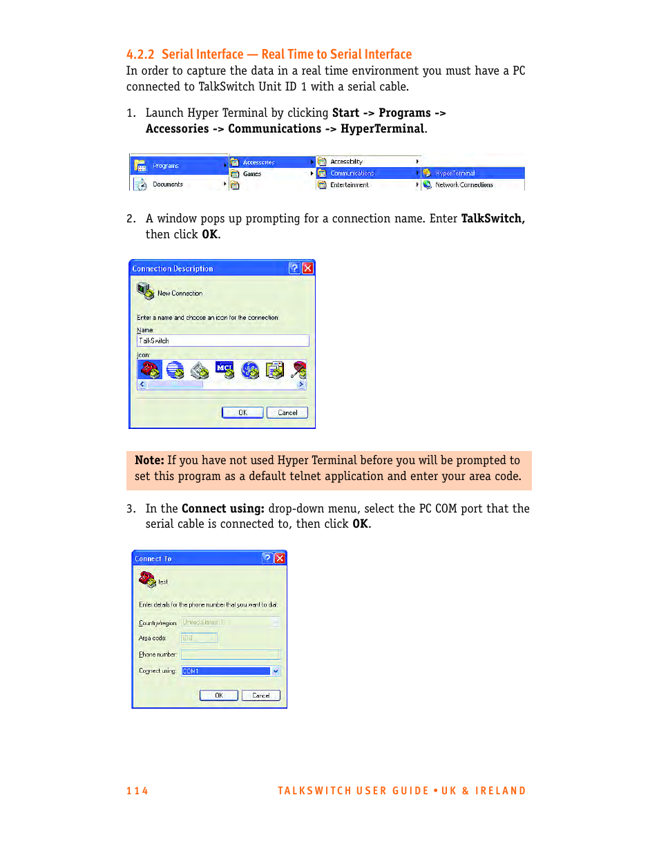 2 serial interface - real time to serial interface, 2 serial interface — real time to serial interface | Talkswitch CT.TS005.001101.UK User Manual | Page 122 / 174