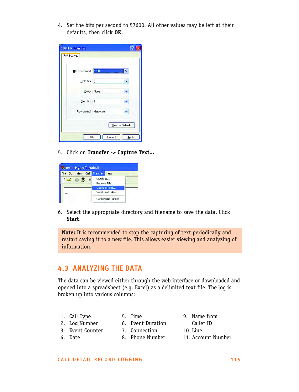 3 analyzing the data | Talkswitch CT.TS005.001101.UK User Manual | Page 123 / 174