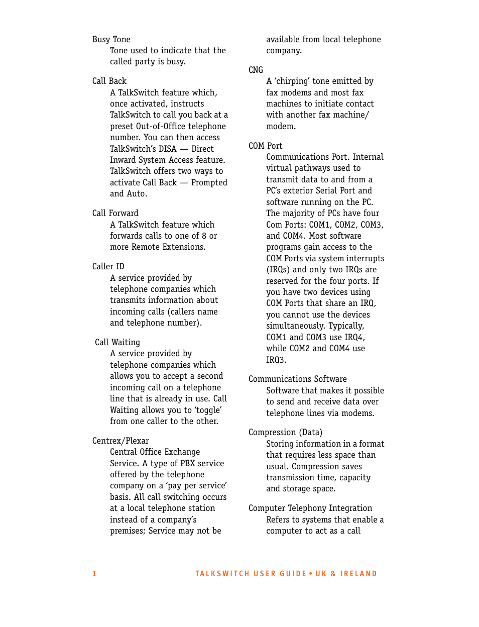 Talkswitch CT.TS005.001101.UK User Manual | Page 168 / 174