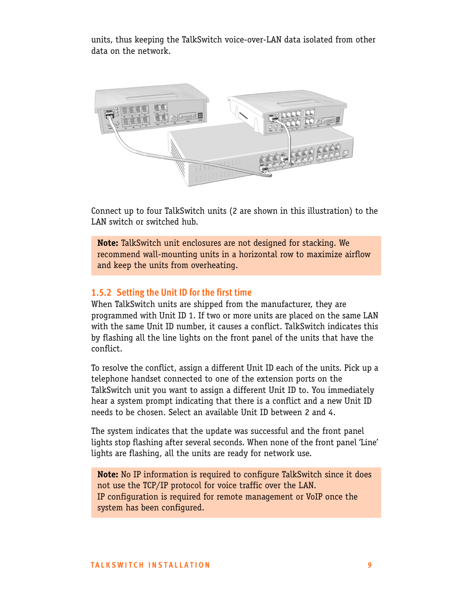 2 setting the unit id for the first time | Talkswitch CT.TS005.001101.UK User Manual | Page 17 / 174