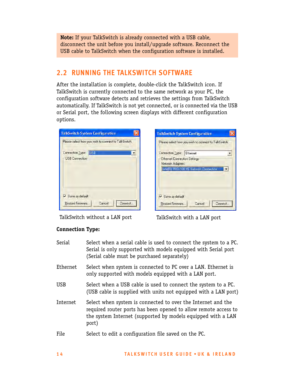 2 running the talkswitch software | Talkswitch CT.TS005.001101.UK User Manual | Page 22 / 174