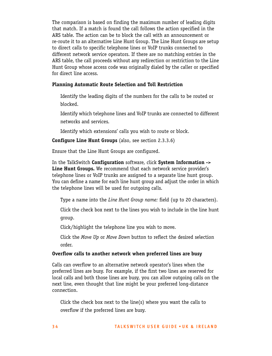 Talkswitch CT.TS005.001101.UK User Manual | Page 42 / 174