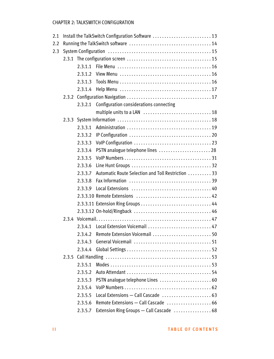 Talkswitch CT.TS005.001101.UK User Manual | Page 6 / 174