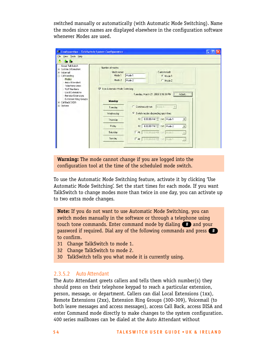 2 auto attendant | Talkswitch CT.TS005.001101.UK User Manual | Page 62 / 174