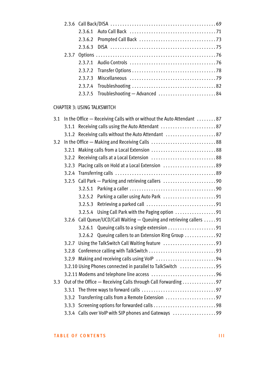 Talkswitch CT.TS005.001101.UK User Manual | Page 7 / 174